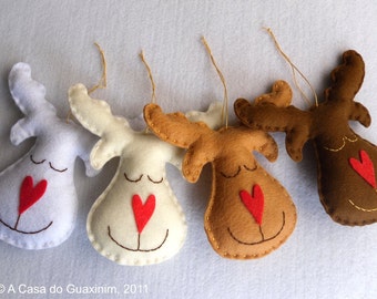 Reindeers - Christmas Ornaments - Christmas Decoration - Set of 4