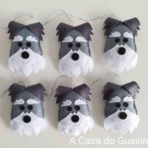 Schnauzers - Set of 6 - Christmas ornaments - Party Favor