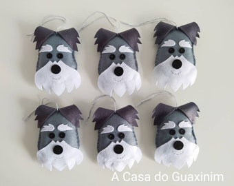 Schnauzers - Set of 6 - Christmas ornaments - Party Favor