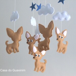 Chihuahua Baby Mobile Wooden Hoop Baby Mobile image 7