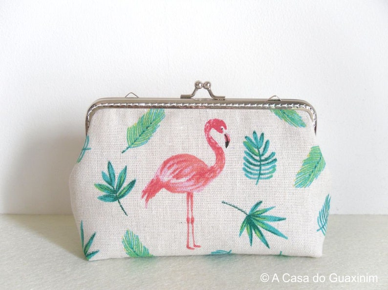 Handbag Clutch Womens Tropical Flamingo PatterCoin Purse Wallet 
