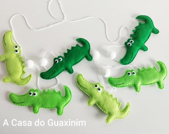 Alligators Garland - Wall Hanging - Wall Decoration - Felt Alligators