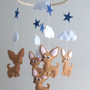 Chihuahua Baby Mobile Wooden Hoop Baby Mobile image 6