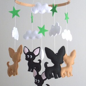 Chihuahua Baby Mobile Wooden Hoop Baby Mobile image 3