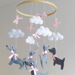 Dachshund Baby Mobile Wooden Hoop Baby Mobile image 4