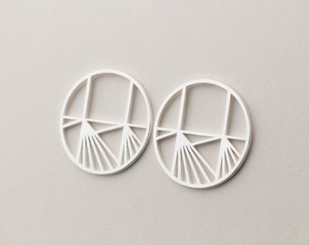 Statement earrings Aino, big in silver or gold