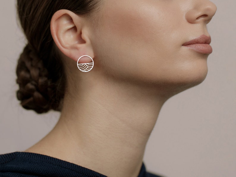 Clous d'oreilles durables Kinki, petits en argent/or, boucles d'oreilles minimalistes en or image 2