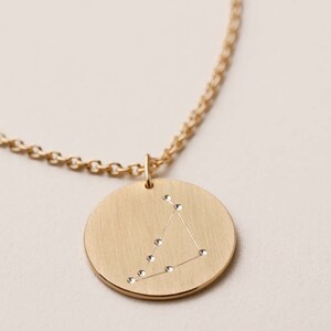 Zodiac sign necklace in goldplated silver, constellation necklace, best friend necklace, confirmation gift, delicate zodiac pendant image 5