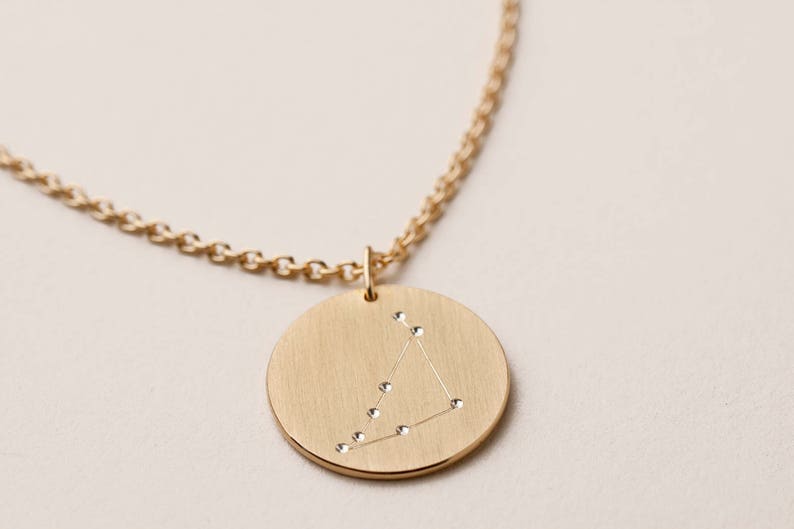 Zodiac sign necklace in goldplated silver, constellation necklace, best friend necklace, confirmation gift, delicate zodiac pendant image 5