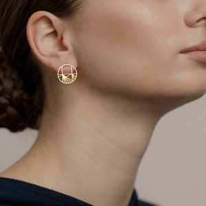 Statement earrings Aino, small in silver or gold