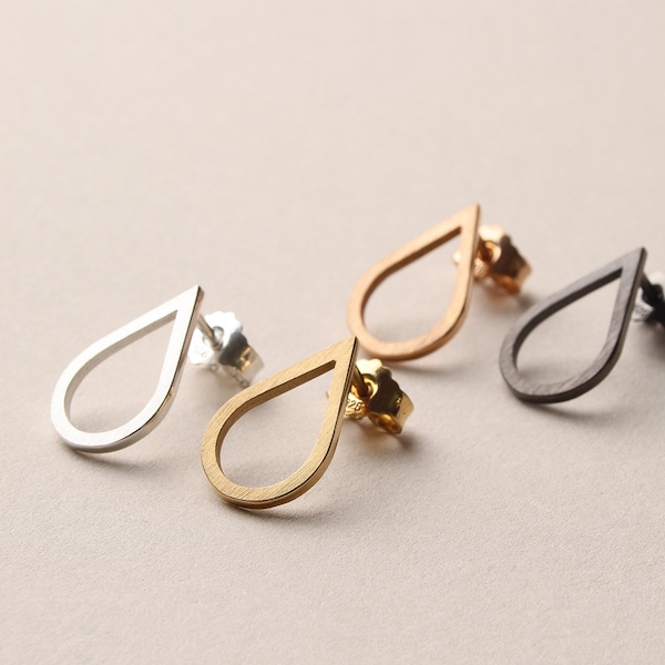 Drop studs medium in silver, goldplated, rosegoldplated, blackened, simple silver studs, scandinavian jewelry, bridal earrings, drop earring