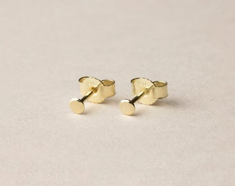 Punkt Ohrstecker klein in 585 Gold oder goldplatiertem Silber, 14kt gold studs, Ohrringe Gold