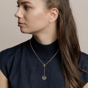 Chaîne Y Kamo en or avec fermoir toggle, collier lariat, chaîne toggle argent image 3