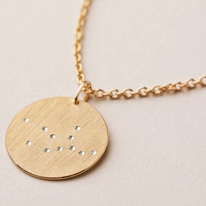 Zodiac sign necklace in goldplated silver, constellation necklace, best friend necklace, confirmation gift, delicate zodiac pendant image 2