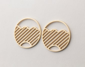 Statement earrings Kamo, big in silver or gold