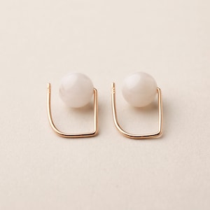 Morganite earrings in silver, goldplated, rosegoldplated, blackened, light pink morganite earrings, minimalistic morganite earring