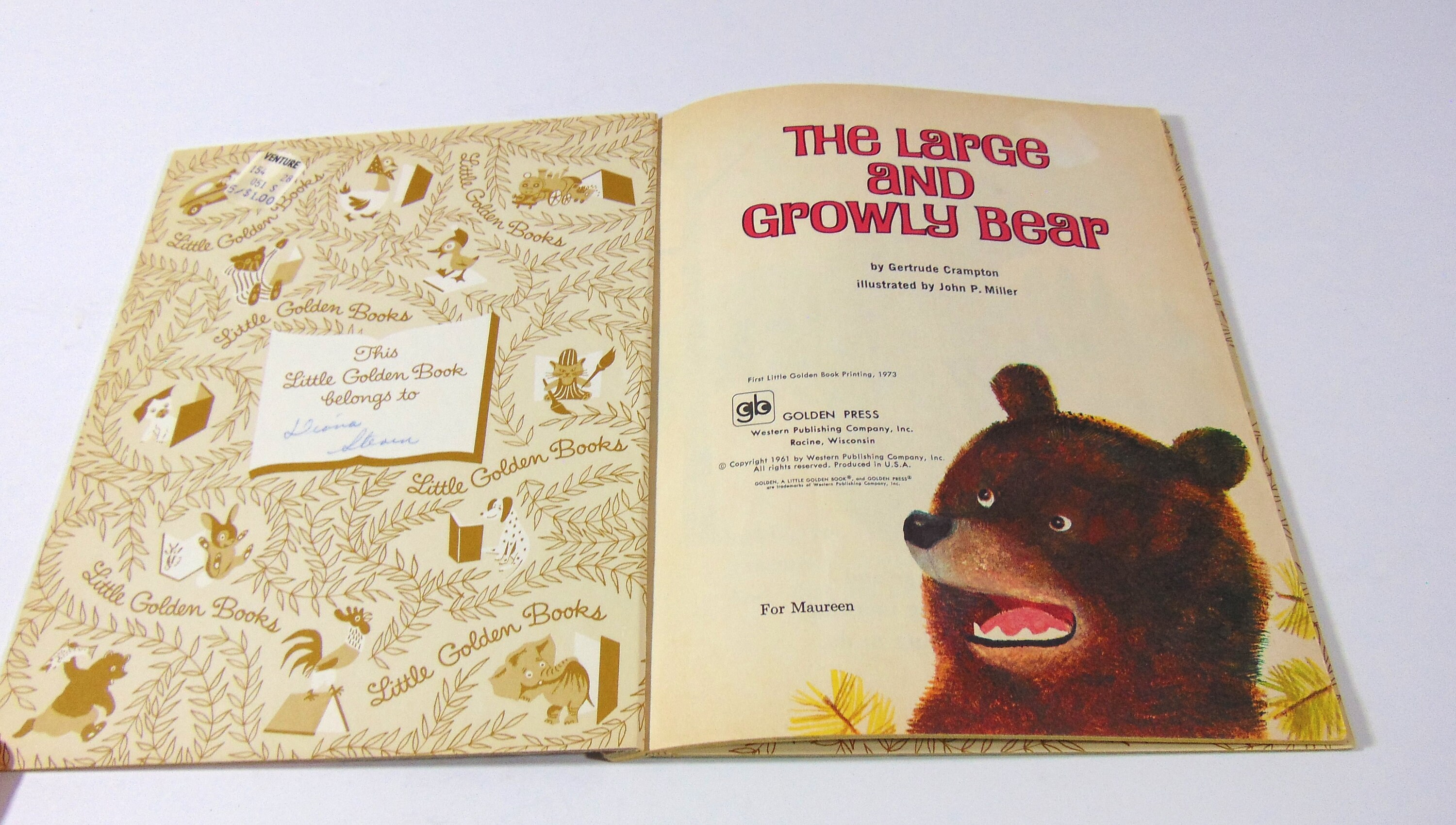 The Large and Growly Bear, Vintage Little Golden Book, by Gertrude Crampton, Illustrated by John P. Miller, First Printing, 1973 - Etsy The Large and Growly Bear, Vintage Little Golden Book, by Gertrude Crampton, Illustrated by John P. Miller, First Printing, 1973 - Etsy