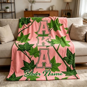 Aangepaste naam Alpha Kappa Alpha AKAversary deken Soft Throw Sorority Sister Gift