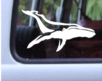 Humpback Whale Decal: Hawaiian Car Window Sticker, Ocean Life