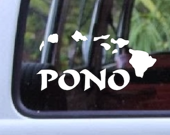 Pono Islands Decal Item #156, Island Decals, Car Window Decals, Hawaiian decals