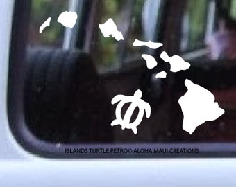 Islands Turtle Decal 105  Decals for Cars, Sea Life Stickers, Turtle Wall Decals, Turtle Lap Top Decals, Hawaiian Turtles