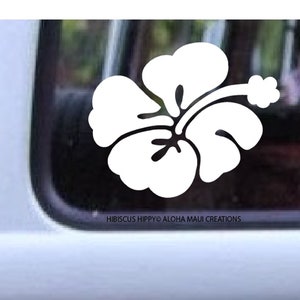 Hibiscus Hippy Decal 358, Hawaiian Stickers, Car Decals, Hippy Flowers, Wall Decals, Gifts for Mom, Floral Decals, Hawaiian decals image 1