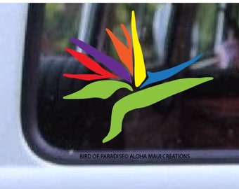 Bird of Paradise Decal 564, Hawaiian Flower, Car Window Decals, Flower Decals