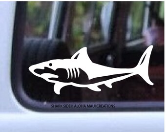 Shark Hawaii Decal 48, Shark stickers, Wall Decals, Window Decals, Ocean Theme, Gifts for Dad, Lap Top Decals, Sea Life