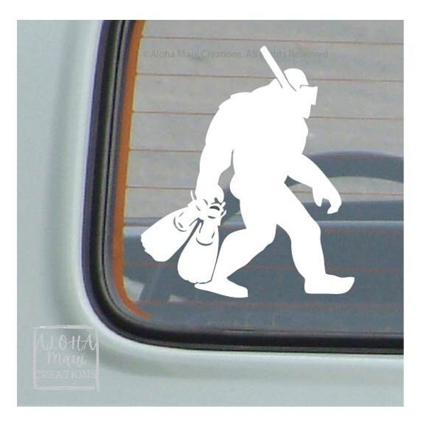 Big Foot Snorkel Decal 547, Sasquatch Creature Sticker, Window Decal, Yeti