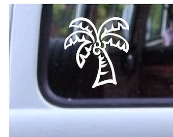 Coconut Palm Tree Decal: Tropical Car Window Sticker