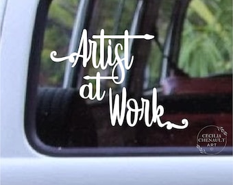Artist at Work Decal Item #623, Creative Decals, window Decals, Lap Top Decals, Artistic Decals, Art