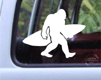 Big Foot Surfing Adhesive Decal Design #408