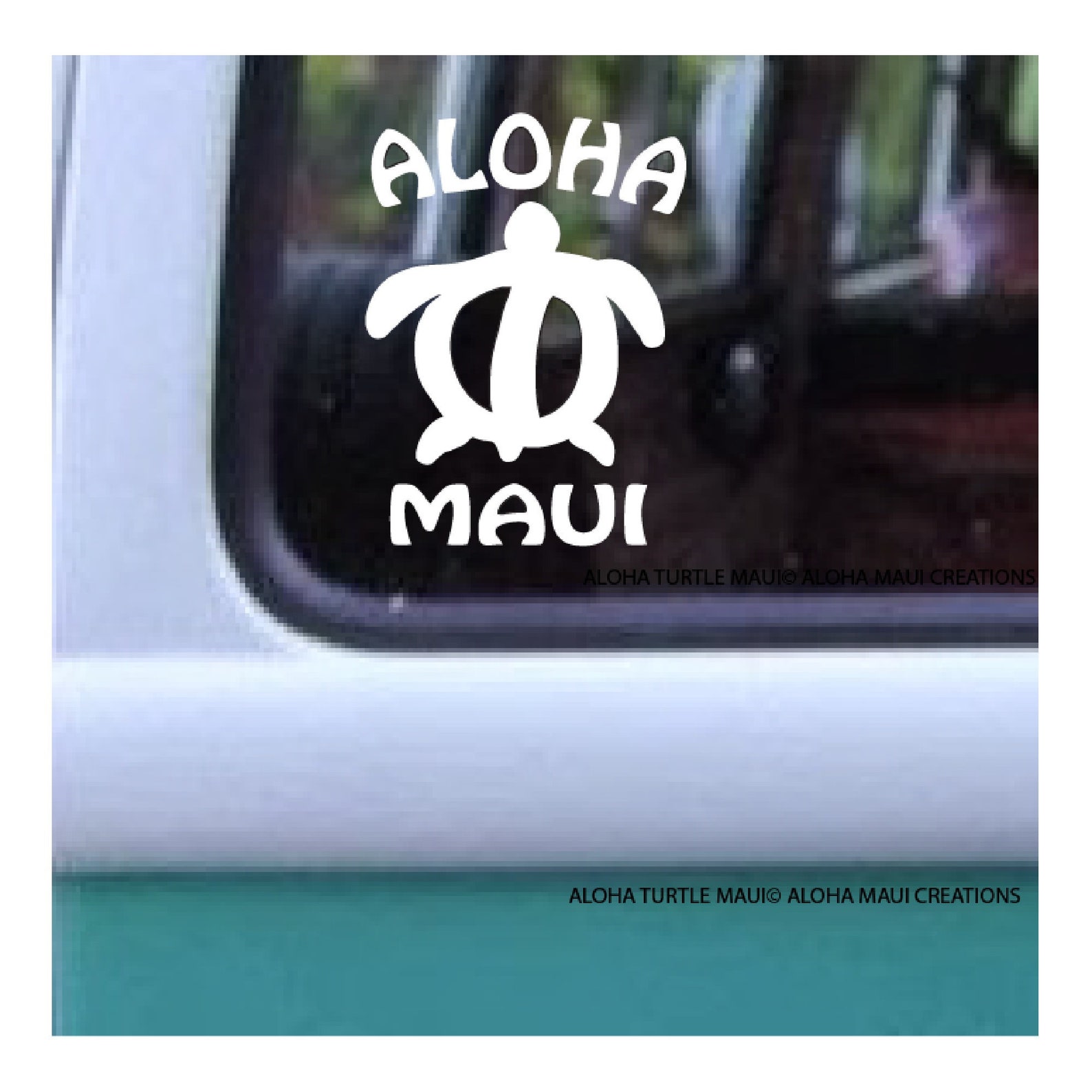 Aloha Turtle Maui Decal 167 Car Window Decals Hawaiian Etsy