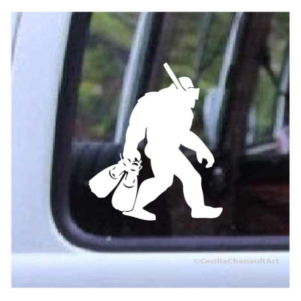Big Foot Snorkel Decal 547, Sasquatch Creature Sticker, Window Decal, Yeti