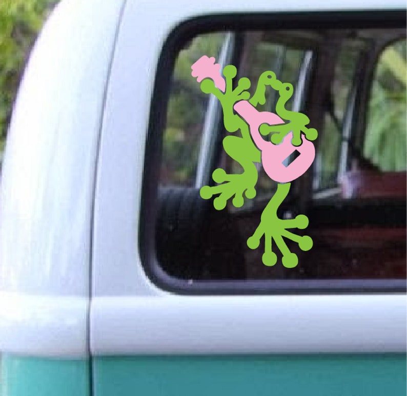 Frog Ukulele Decal 449 Car Window Decals Amphibian Stickers Etsy