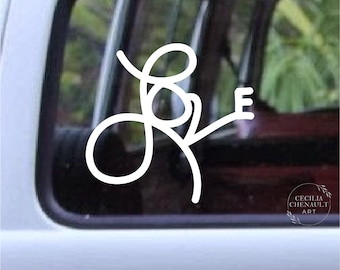 Love Curvy Decal Design #670 Emotion Sticker Modern Design Decal