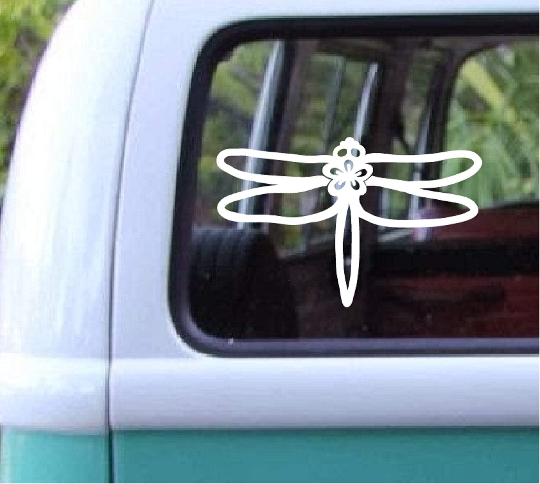 Dragonfly Flower Decal 186 Car Window Decals Insect Decals Etsy