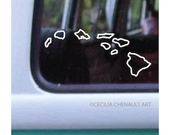 Hawaii Islands Outline Decal: Car, Laptop, Wall Decor