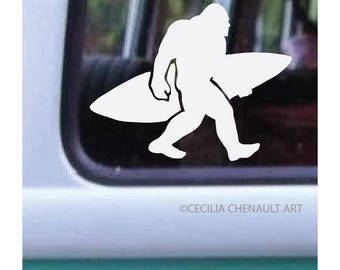 Big Foot Gone Surfing Decal