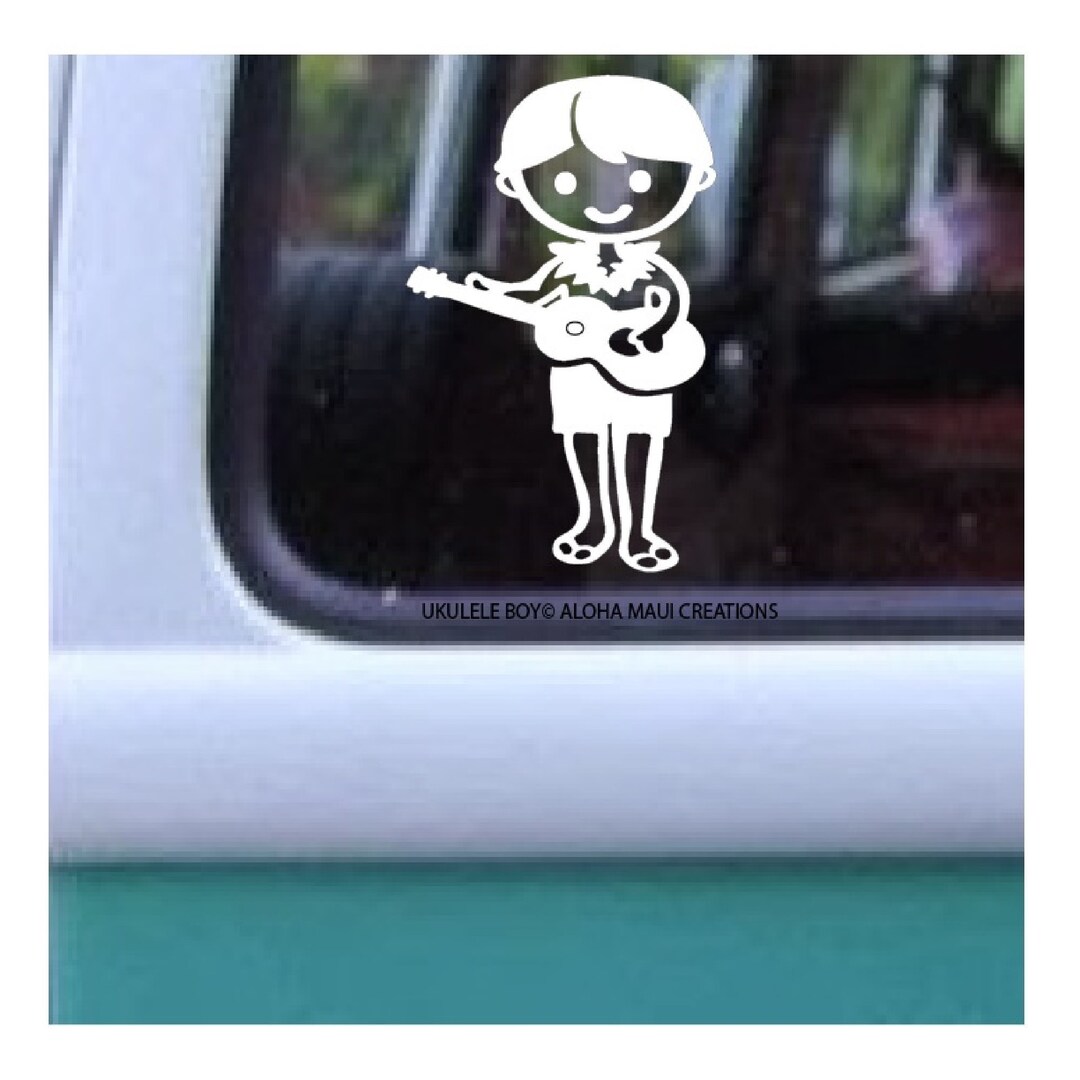 Ukulele Boy Decal 475 Musical Stickers Window Decals Cars Etsy