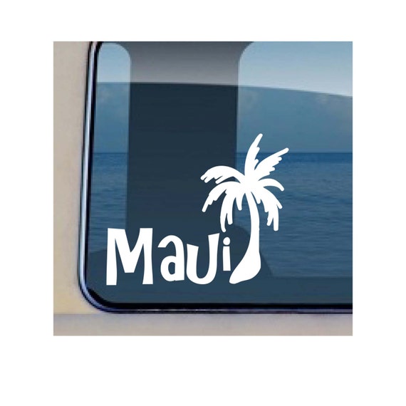 Maui Palm Tree Decal 149 Car Window Decals Hawaiian Plants | Etsy