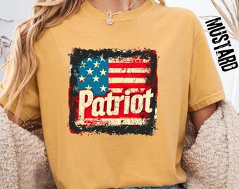 Comfort Colors® Patriot Shirt, American Flag Patriotic T-shirt, Fourth of July Long sleeve shirt, Vintage USA Patriot Youth T-shirt, Gift