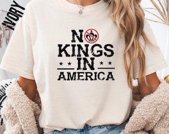 Comfort Colors® No Kings In America Shirt, Revolutionary War T-shirt, 1776 Fourth of July Long Sleeve, Patriotic History Youth T-shirt Gift