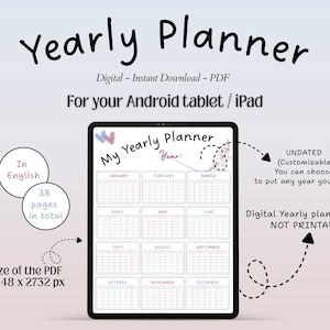 Planificador anual versión en inglés