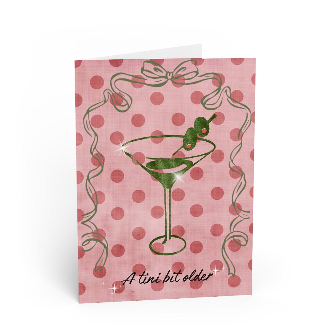 Martini Birthday Card/greeting Cards/birthday Card - Etsy