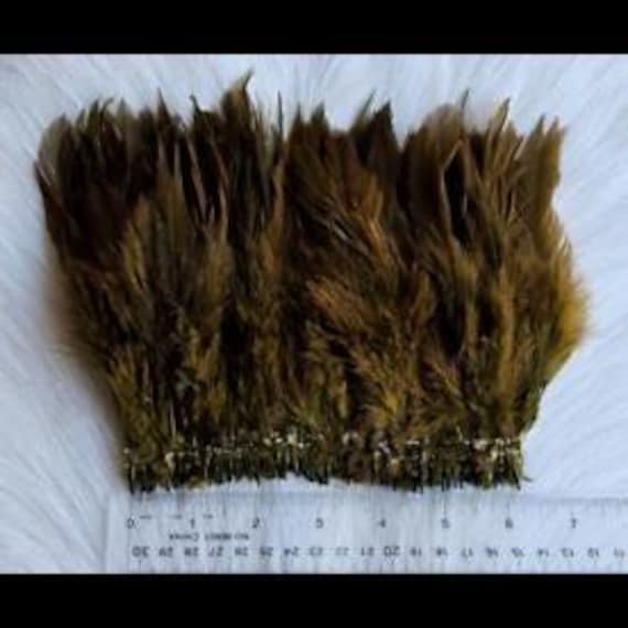 Schalppen Saddle Hackle.. Fly Tying Feather. Schalppen Hackle (Feather) 6" Strip, 15 cm... Color; Olive.