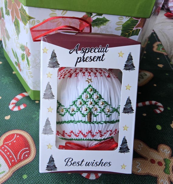 Christmas Balls Tree Ornament (Set Of One). Ship From Canada. Made out of unbreakable Foam design. Set of these  Hand crafted By Yvonne.