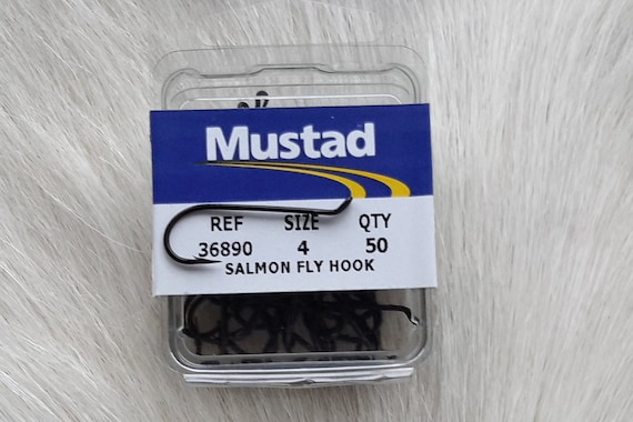 Fly Tying..  Fly Tying Hook ,,  #36890 ,,,  Size #4 ,, Black Up-Eye  Made in Norway..  50 per box..