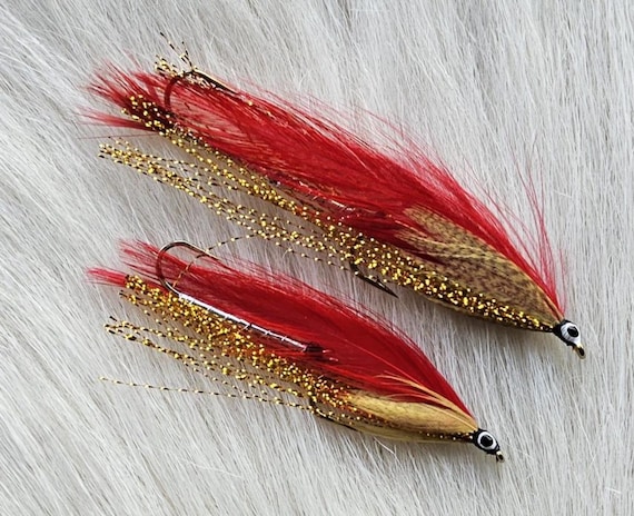 Streamer Fly Fishing Flies. Comes with Trolling Hooks. (2) Fly Combo . Our Most Popular , Fire Smelt.. Size #4-6,  Ship From Canada