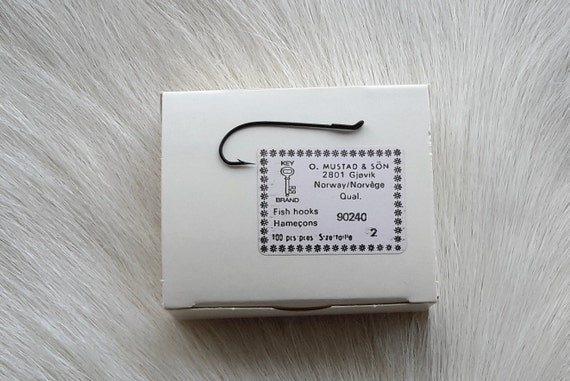 Fly Tying.. Fly Tying Hook , #90240., Size #2 ,, Black Up-Eye Low Water .  Made in Norway..  100 per box..
